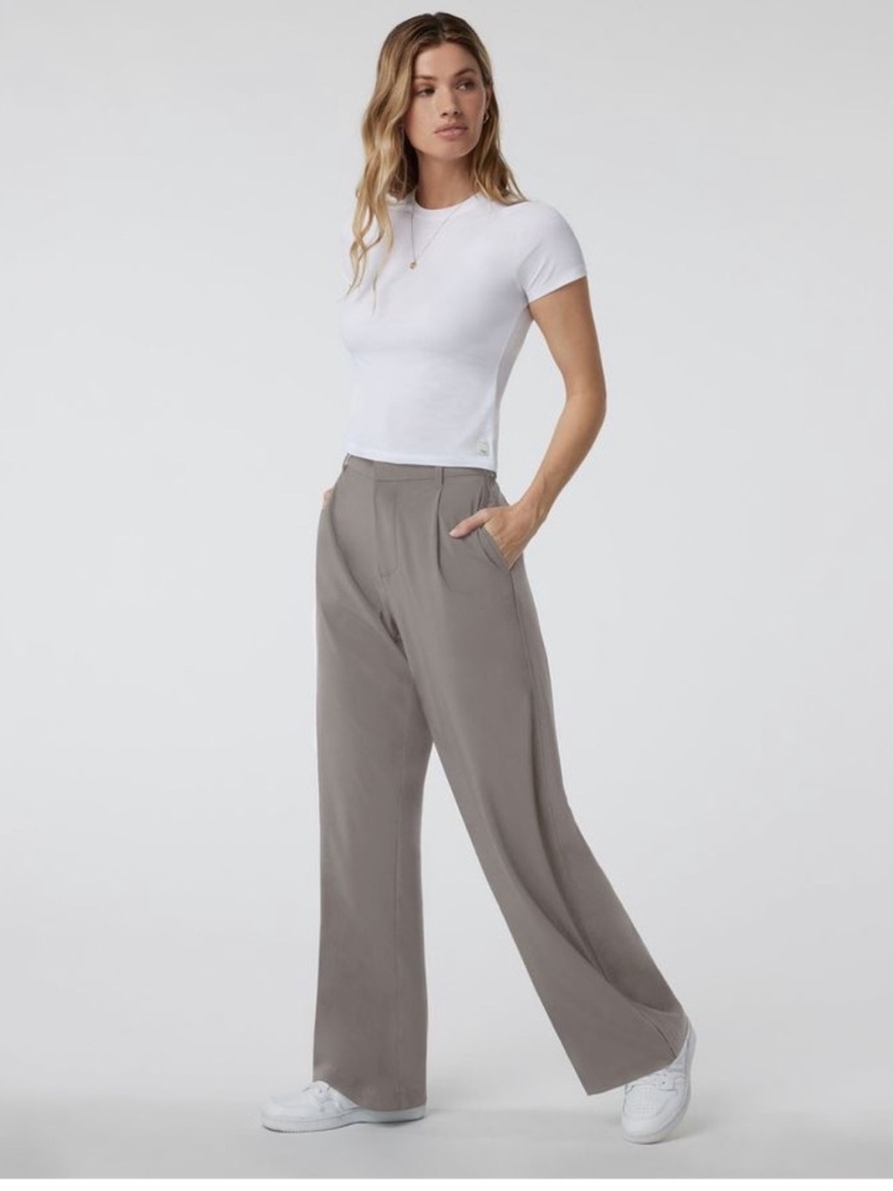 Vuori Women's Villa Wideleg Trousers/Small Brown Taupe